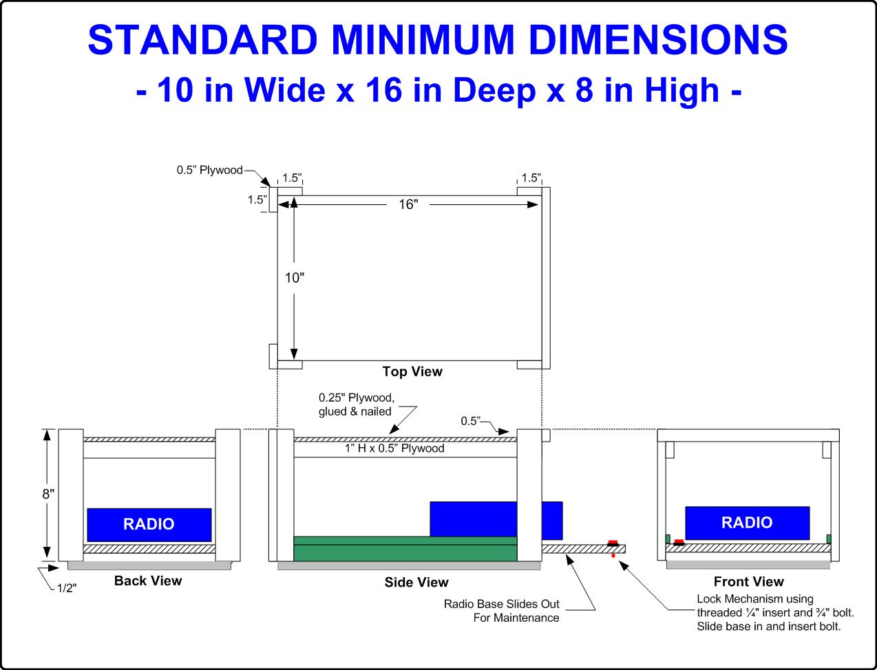 Diagram of a Standard Height Crate