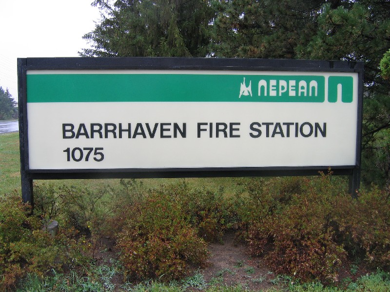 Barrhaven Fire Station Sign